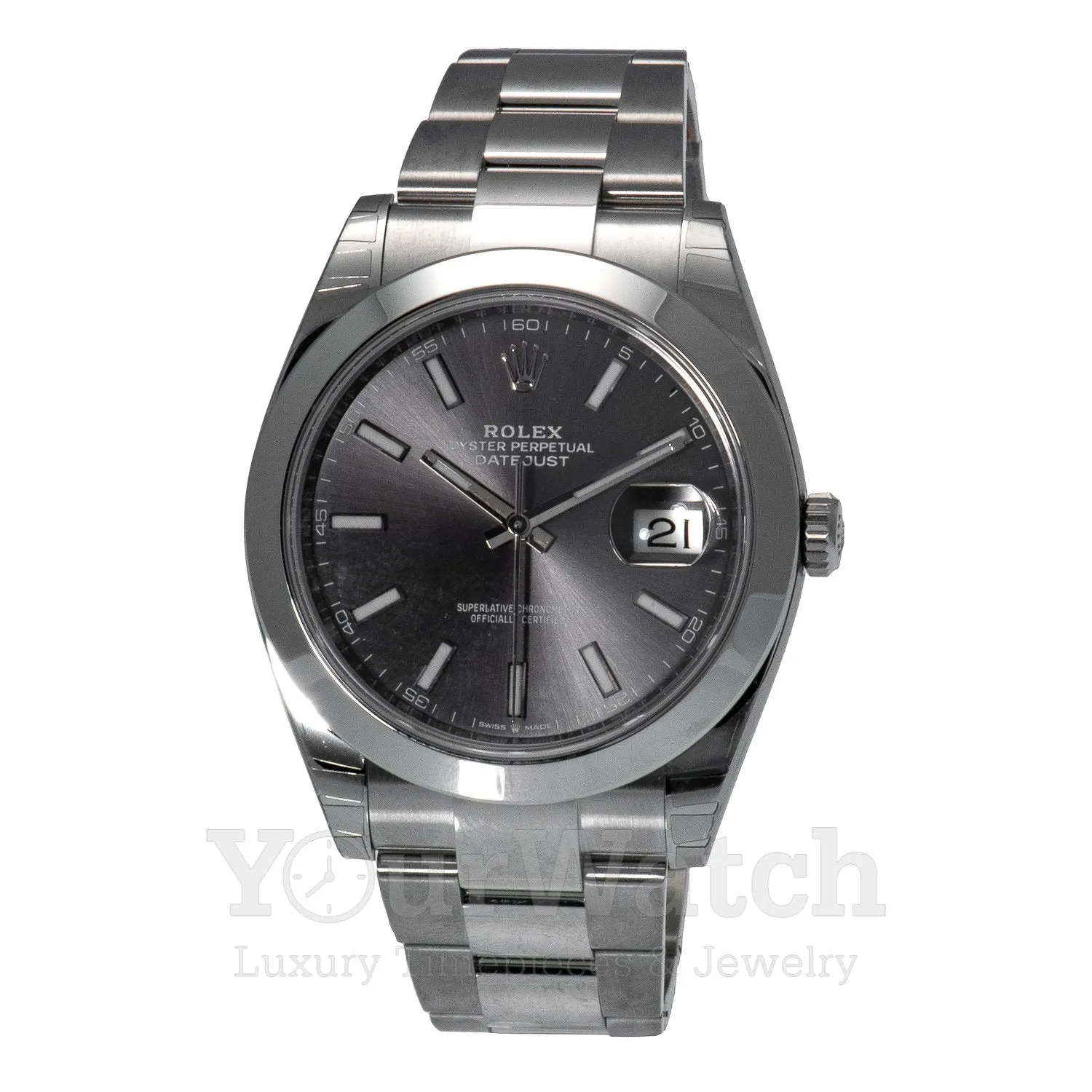 Rolex Datejust Stainless Steel Dark Rhodium Dial 41mm Men's Watch 126300RSO sold by Your Watch