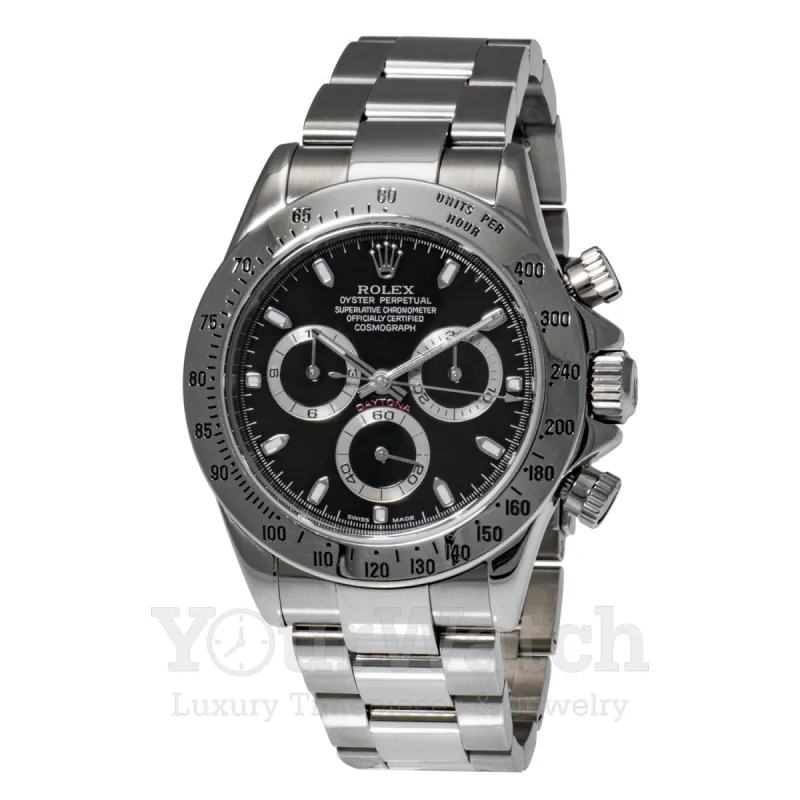 Rolex Cosmograph Daytona Stainless Steel Black Dial 40mm Men's Watch 116520- Pre Owned sold by Your Watch