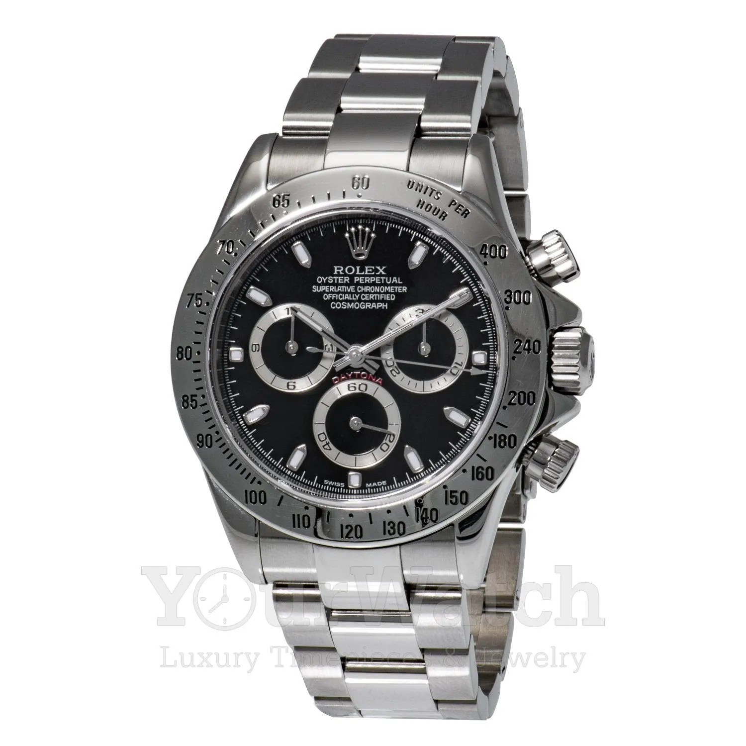 Rolex Cosmograph Daytona Stainless Steel Black Dial 40mm Men's Watch 116520- Pre Owned sold by Your Watch