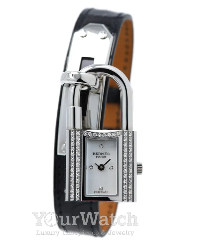Hermès Stainless Steel Kelly Diamonds Lock Watch Ke1.230 sold by Your Watch