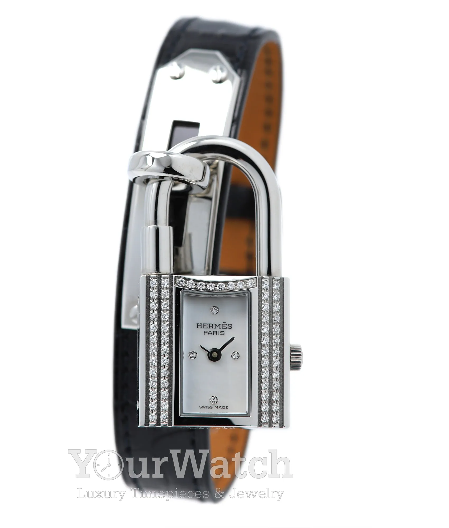 Hermès Stainless Steel Kelly Diamonds Lock Watch Ke1.230 sold by Your Watch