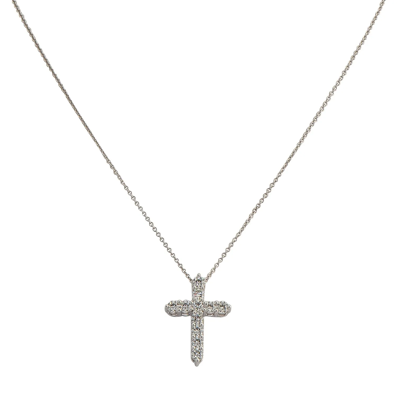 Graff Medium White Round Diamond Cross Pendant On a Chain sold by Your Watch product image thumbnail 2