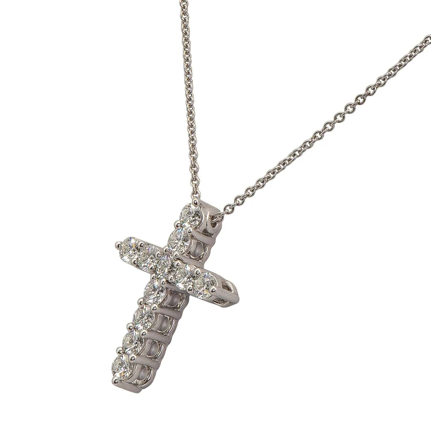 Graff Medium White Round Diamond Cross Pendant On a Chain sold by Your Watch product image thumbnail 4