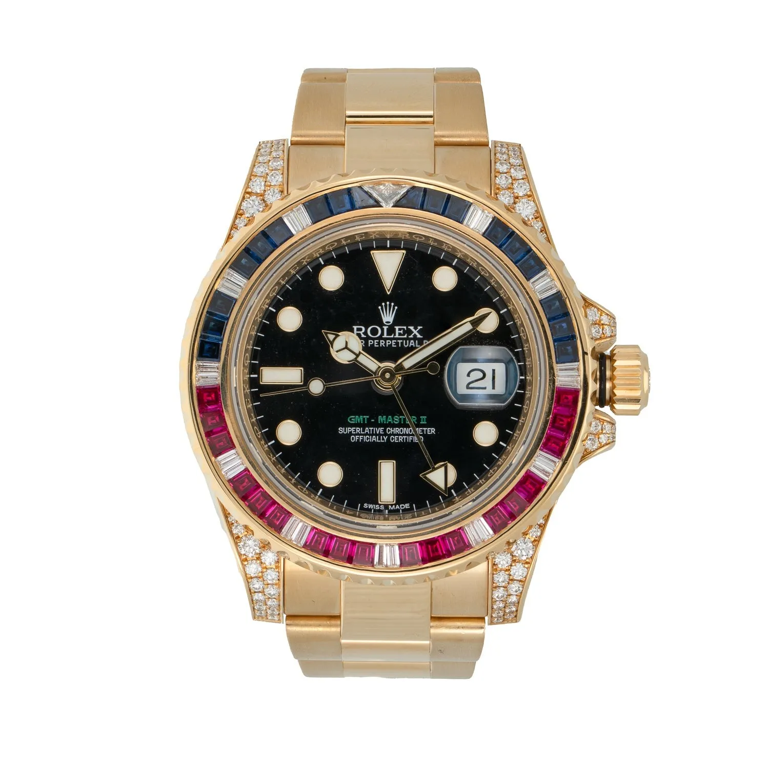Rolex 116758, YG GMT with Sapphire and Ruby Bezel sold by Your Watch