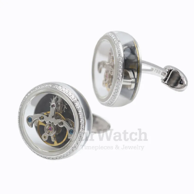 TF Est. 1968 TOURBILLON CLASSIC WHITE GOLD & DIAMOND CUFFLINKS Ref. #CT-WG01D made by Tom Ford