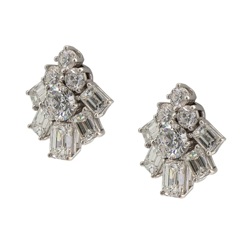Graff White Emerald Cut and Round Diamond Earrings RGE1251 sold by Your Watch