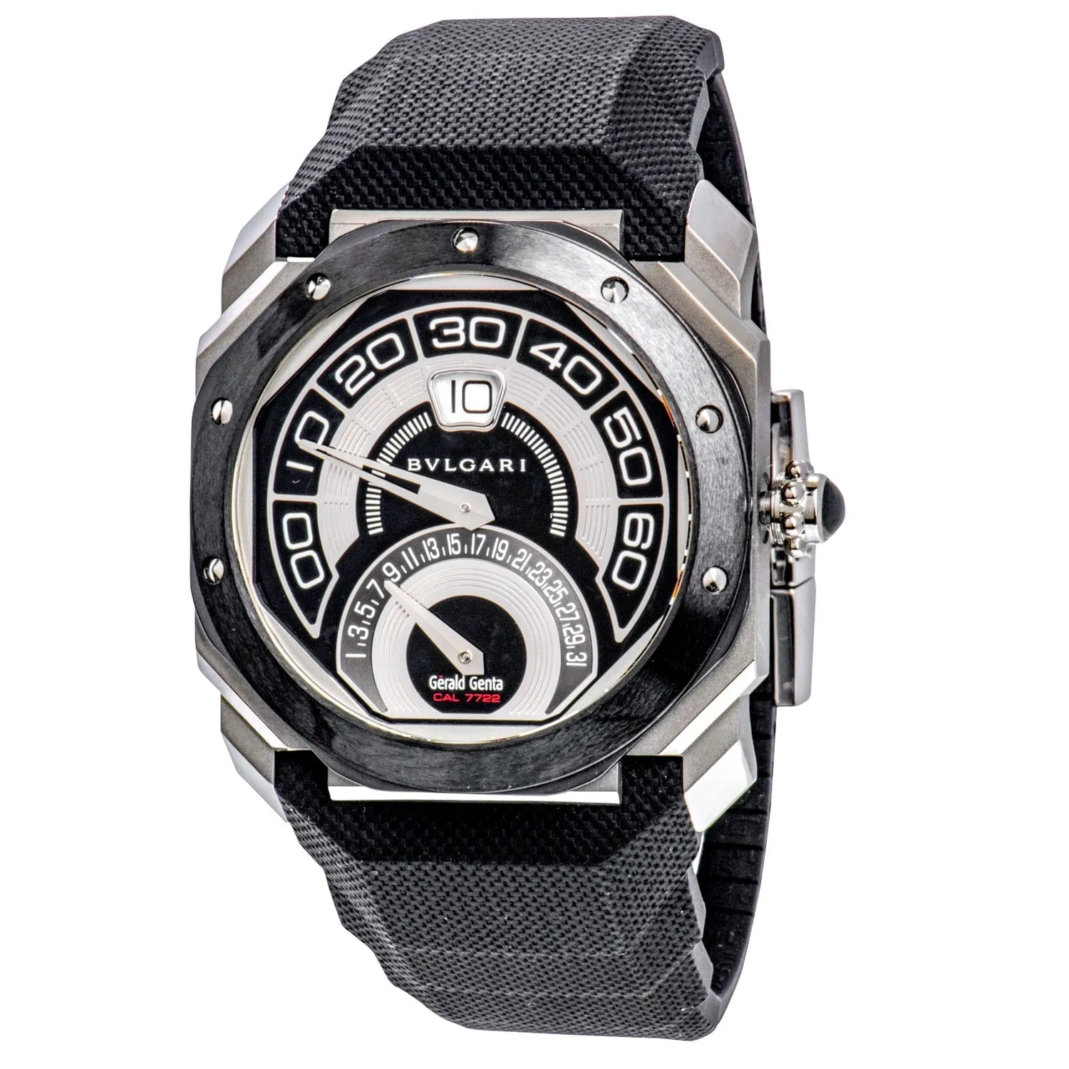 Bvlgari Octo Retrograde Black Lacquered Dial Black Rubber Men's Watch 101831 sold by Your Watch