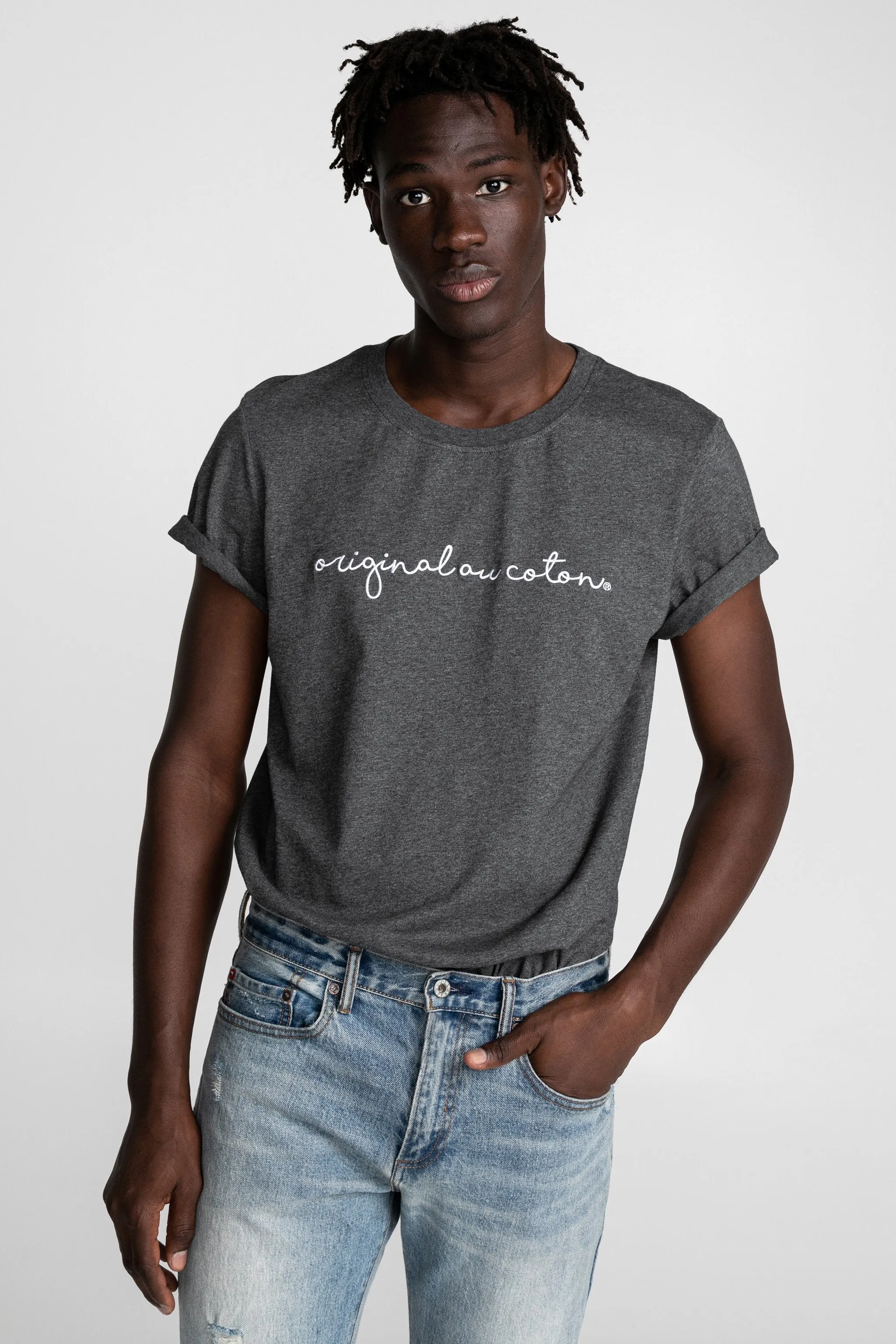 T-shirt unisexe broderie Calligraphie* sold by Au Coton