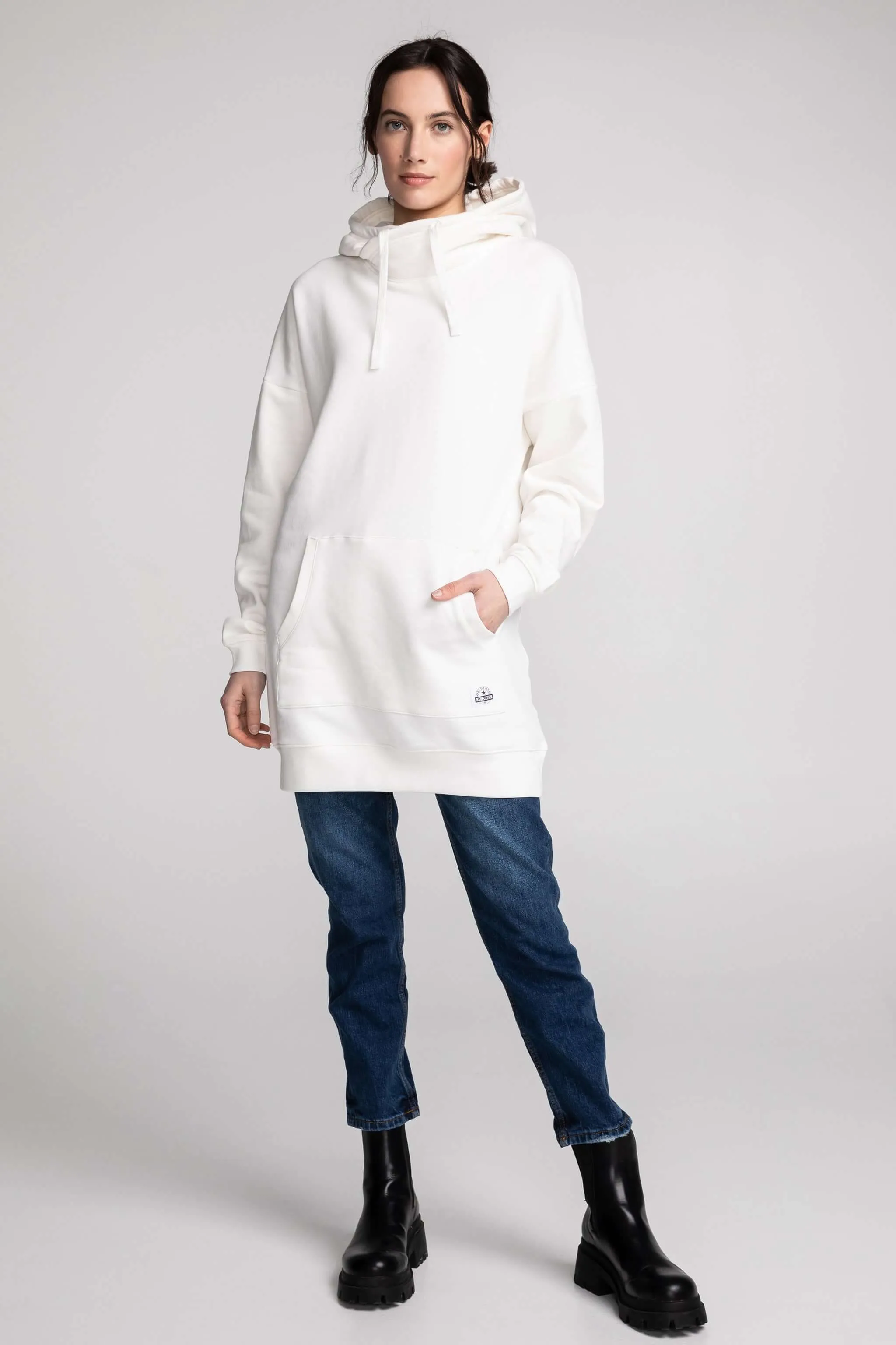 Hoodie long col croisé uni sold by Au Coton product image thumbnail 4