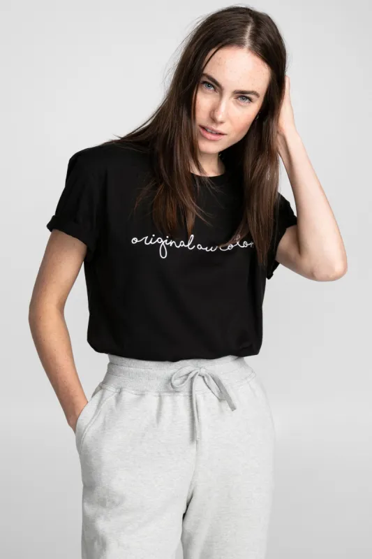 T-shirt unisexe broderie Calligraphie sold by Au Coton