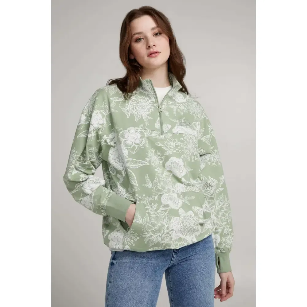 Chandail demi-zip unisexe en coton ouaté sold by Au Coton product image thumbnail 2