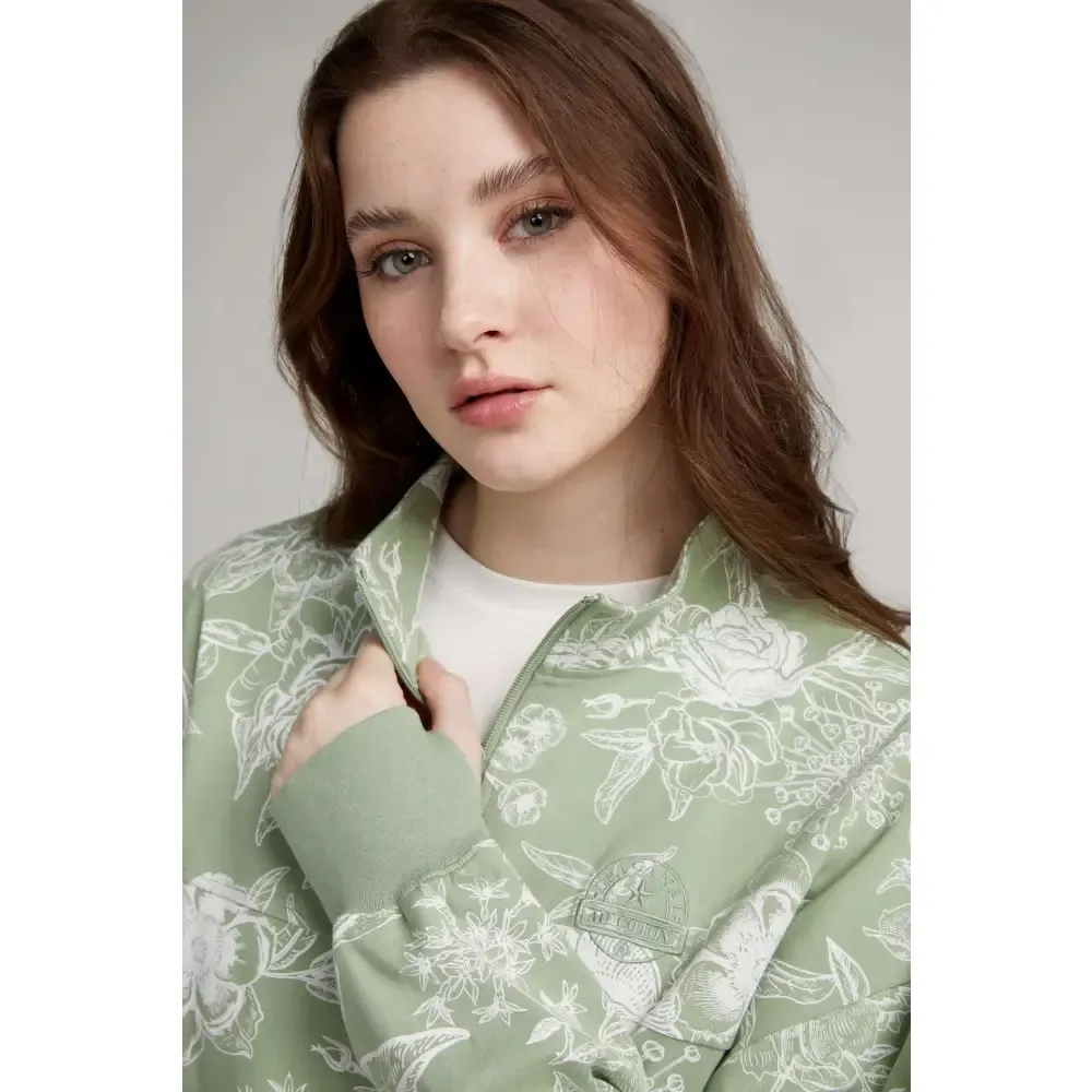 Chandail demi-zip unisexe en coton ouaté sold by Au Coton