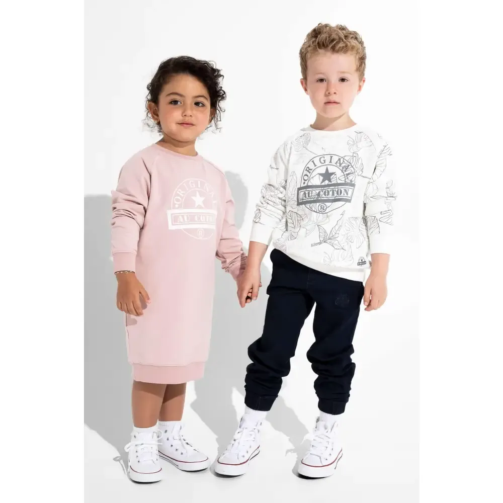 Jogger unisexe denim envers ratiné pour enfant sold by Au Coton product image thumbnail 3