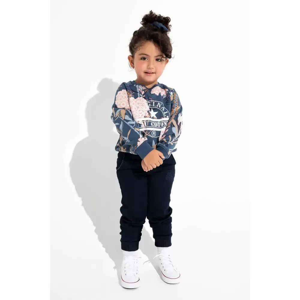 Jogger unisexe denim envers ratiné pour enfant sold by Au Coton product image thumbnail 2