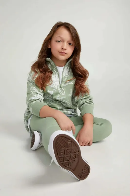 Chandail demi-zip unisexe en coton ouaté pour enfant sold by Au Coton