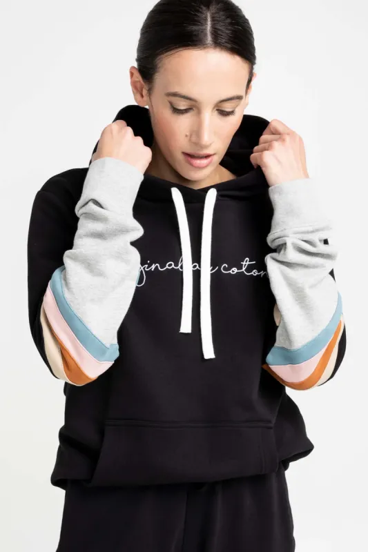 Hoodie unisexe bandes colorées sold by Au Coton