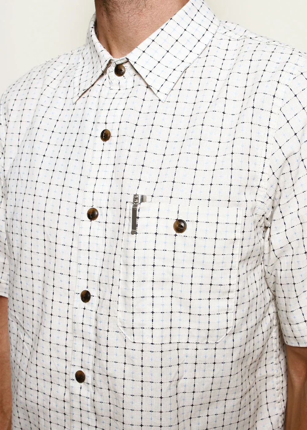 Oxford Shirt // Natural Sashiko Grid sold by Rogue Territory product image thumbnail 2