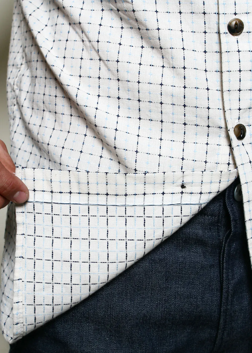 Oxford Shirt // Natural Sashiko Grid sold by Rogue Territory product image thumbnail 5