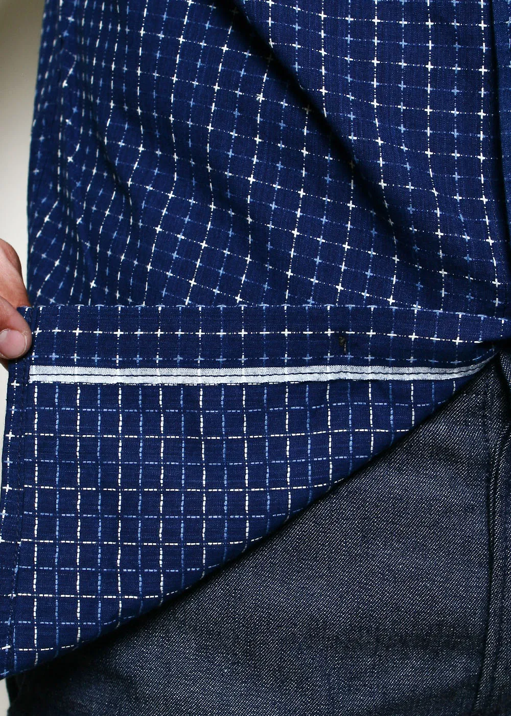 Oxford Shirt // Indigo Sashiko Grid sold by Rogue Territory product image thumbnail 5