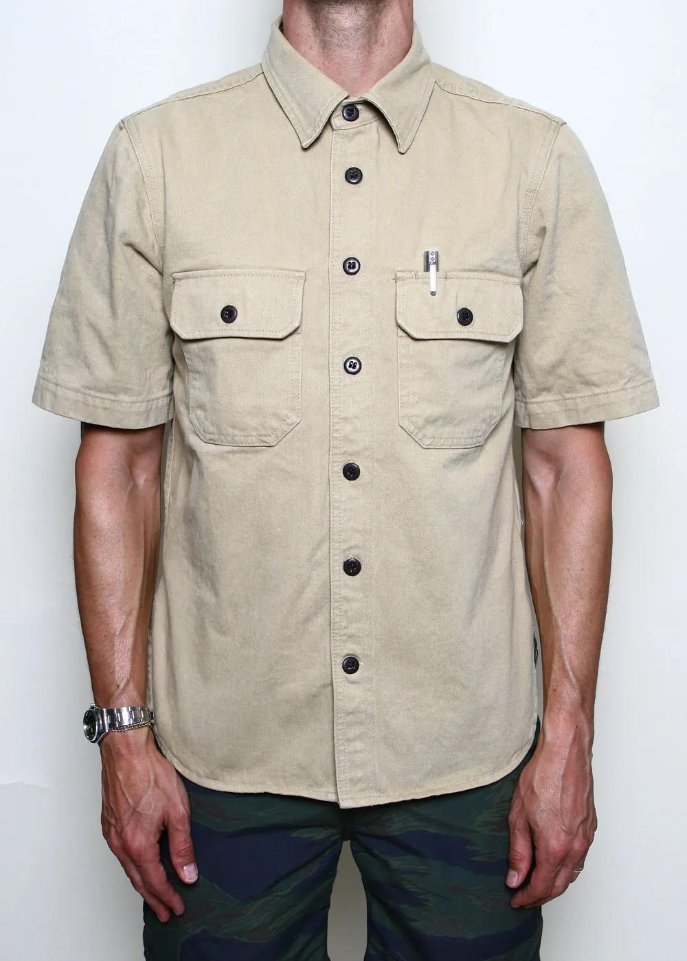 Field Shirt // Rinsed Khaki Selvedge sold by Rogue Territory