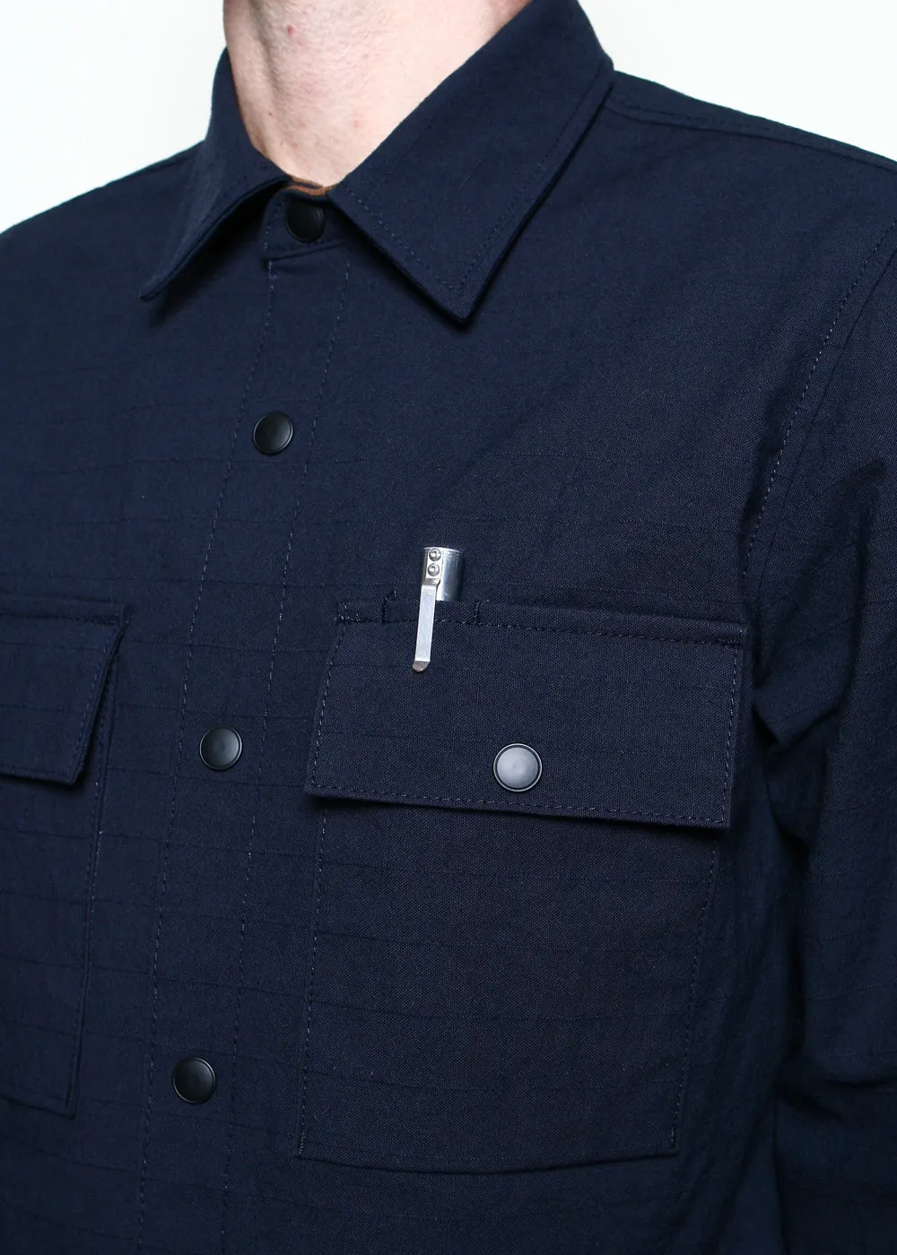 Oxford Overshirt // Navy Nylon Grid sold by Rogue Territory product image thumbnail 2