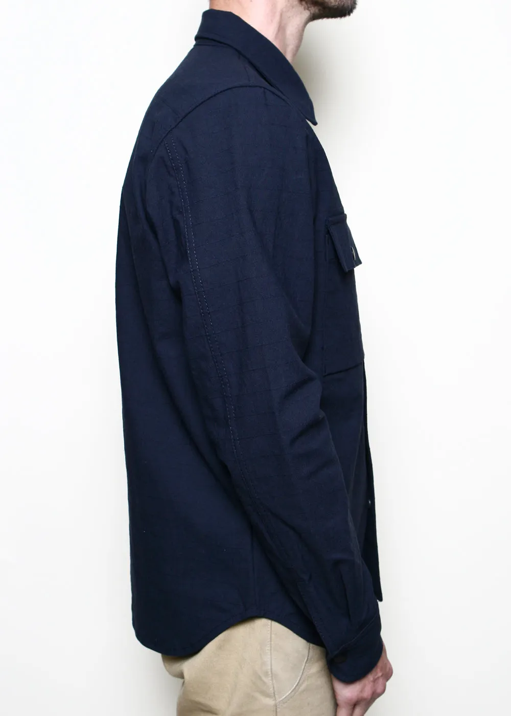 Oxford Overshirt // Navy Nylon Grid sold by Rogue Territory product image thumbnail 3