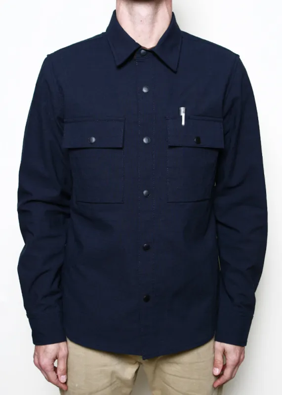 Oxford Overshirt // Navy Nylon Grid sold by Rogue Territory