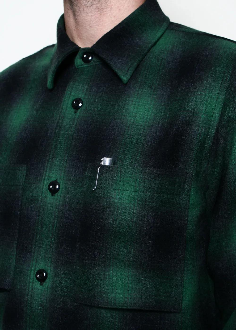 Utility Shirt // Green Wool Plaid sold by Rogue Territory product image thumbnail 2