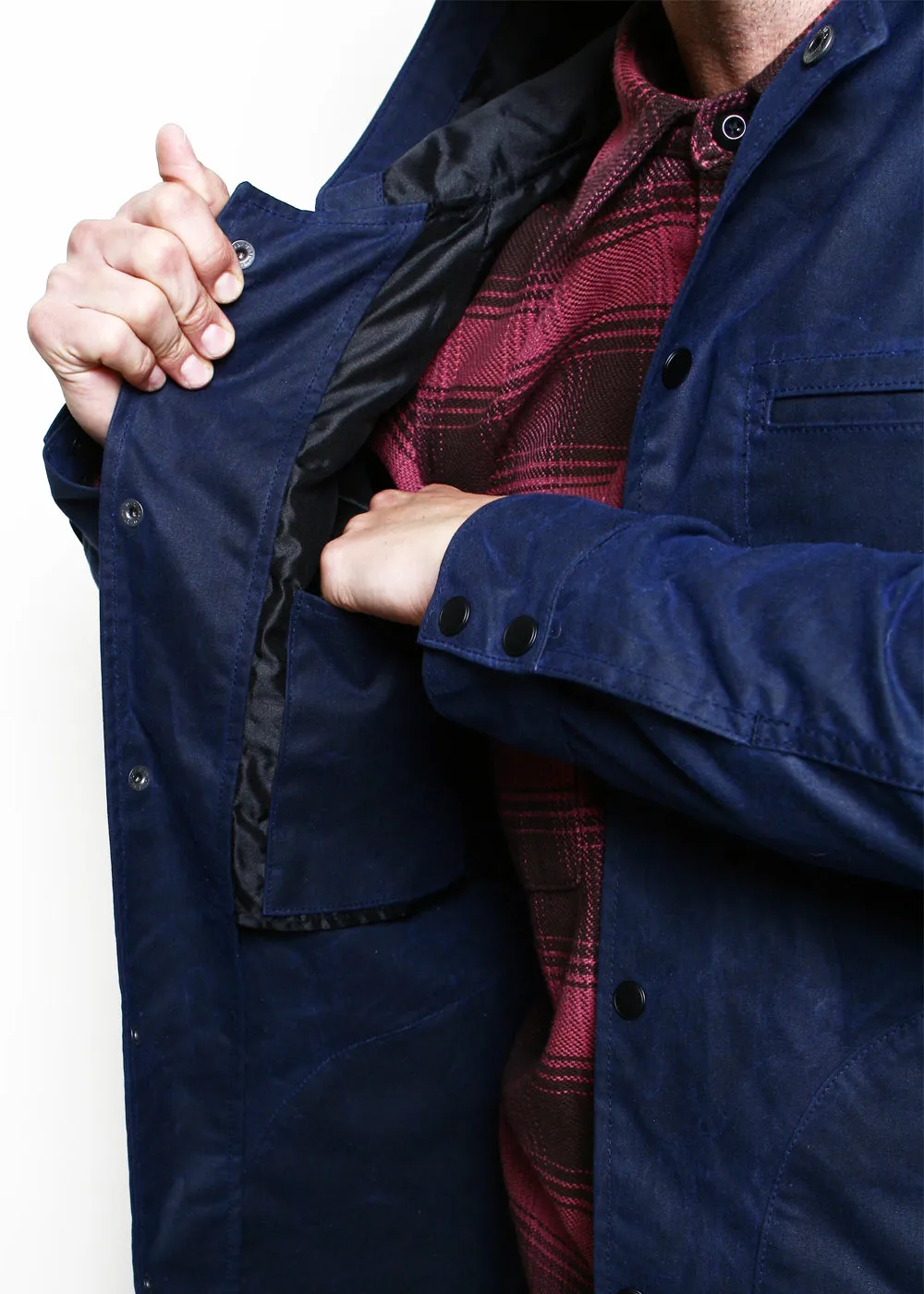 Hooded Ridgeline Jacket // Waxed Navy sold by Rogue Territory product image thumbnail 4