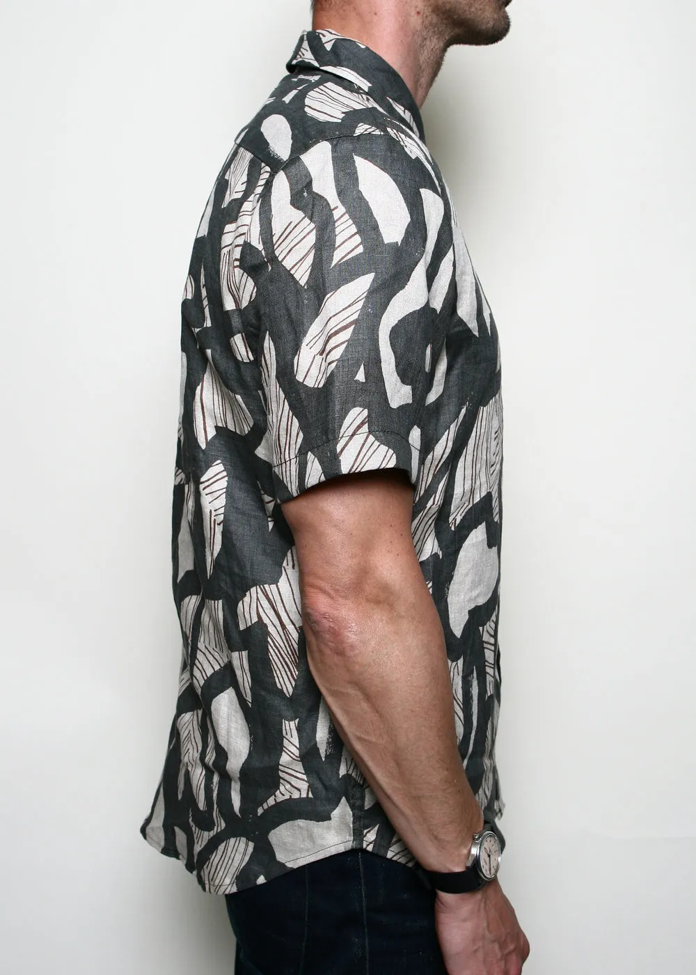 Oxford Shirt // Grey Shapes sold by Rogue Territory product image thumbnail 3