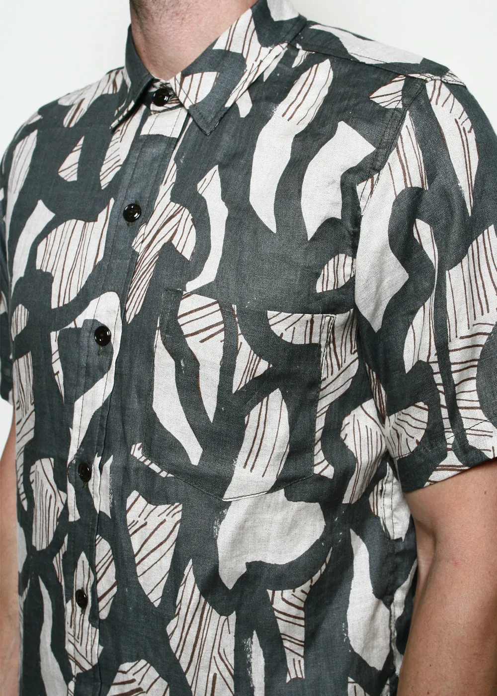 Oxford Shirt // Grey Shapes sold by Rogue Territory product image thumbnail 2