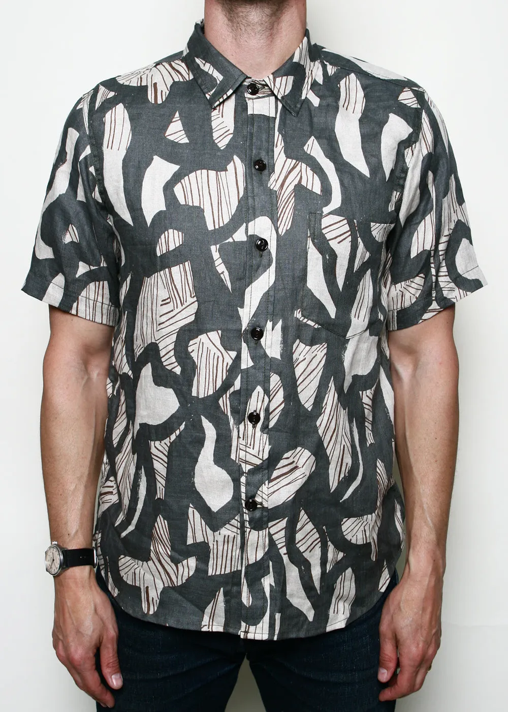 Oxford Shirt // Grey Shapes sold by Rogue Territory