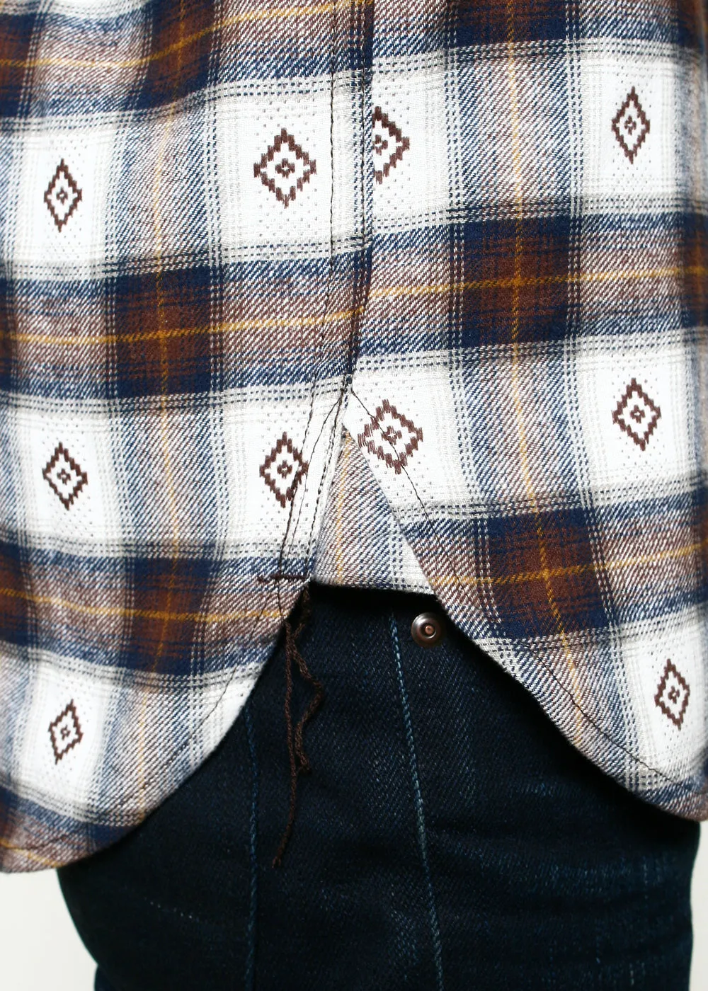 Western Shirt // Brown Diamond Plaid sold by Rogue Territory product image thumbnail 4