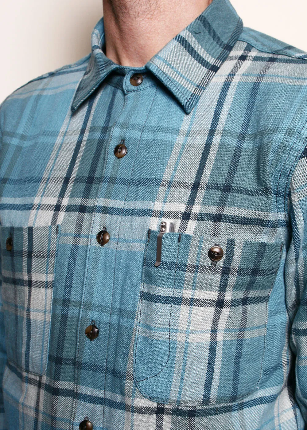 Field Shirt // Icy Blue Plaid sold by Rogue Territory product image thumbnail 2