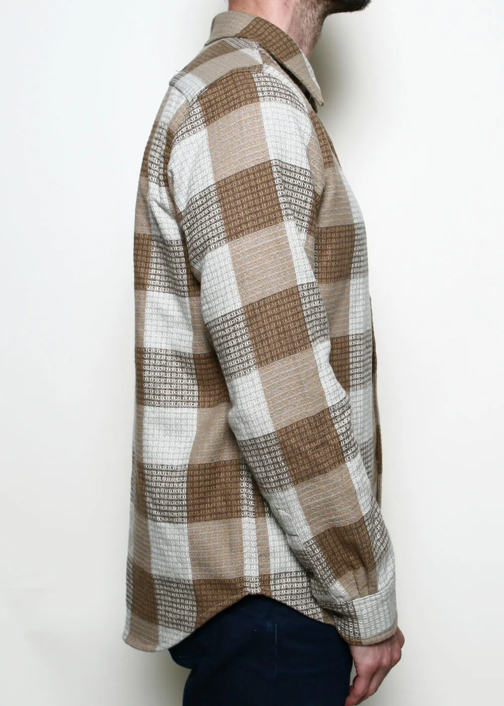 Oxford Shirt // Tan Waffle Plaid sold by Rogue Territory product image thumbnail 3