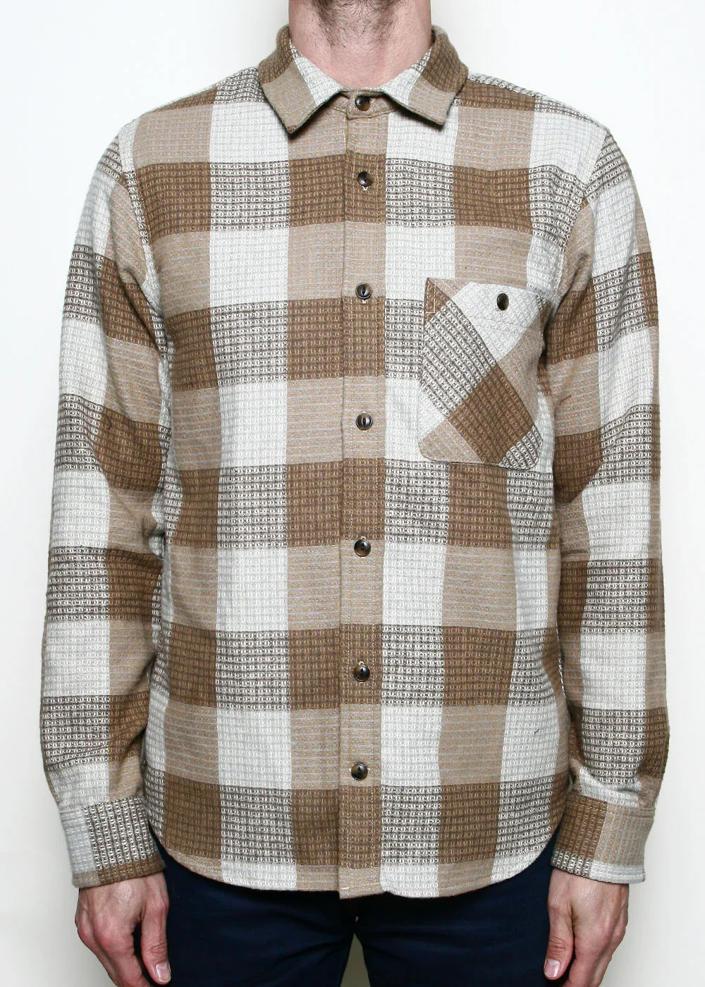 Oxford Shirt // Tan Waffle Plaid sold by Rogue Territory