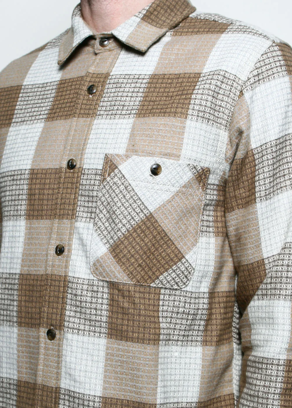 Oxford Shirt // Tan Waffle Plaid sold by Rogue Territory product image thumbnail 2
