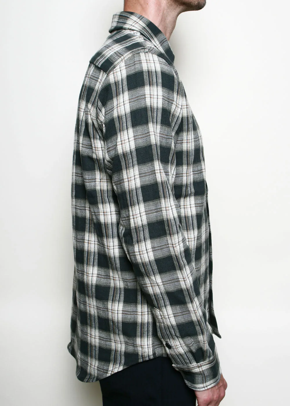 Oxford Shirt // Grey Herringbone Plaid sold by Rogue Territory product image thumbnail 4