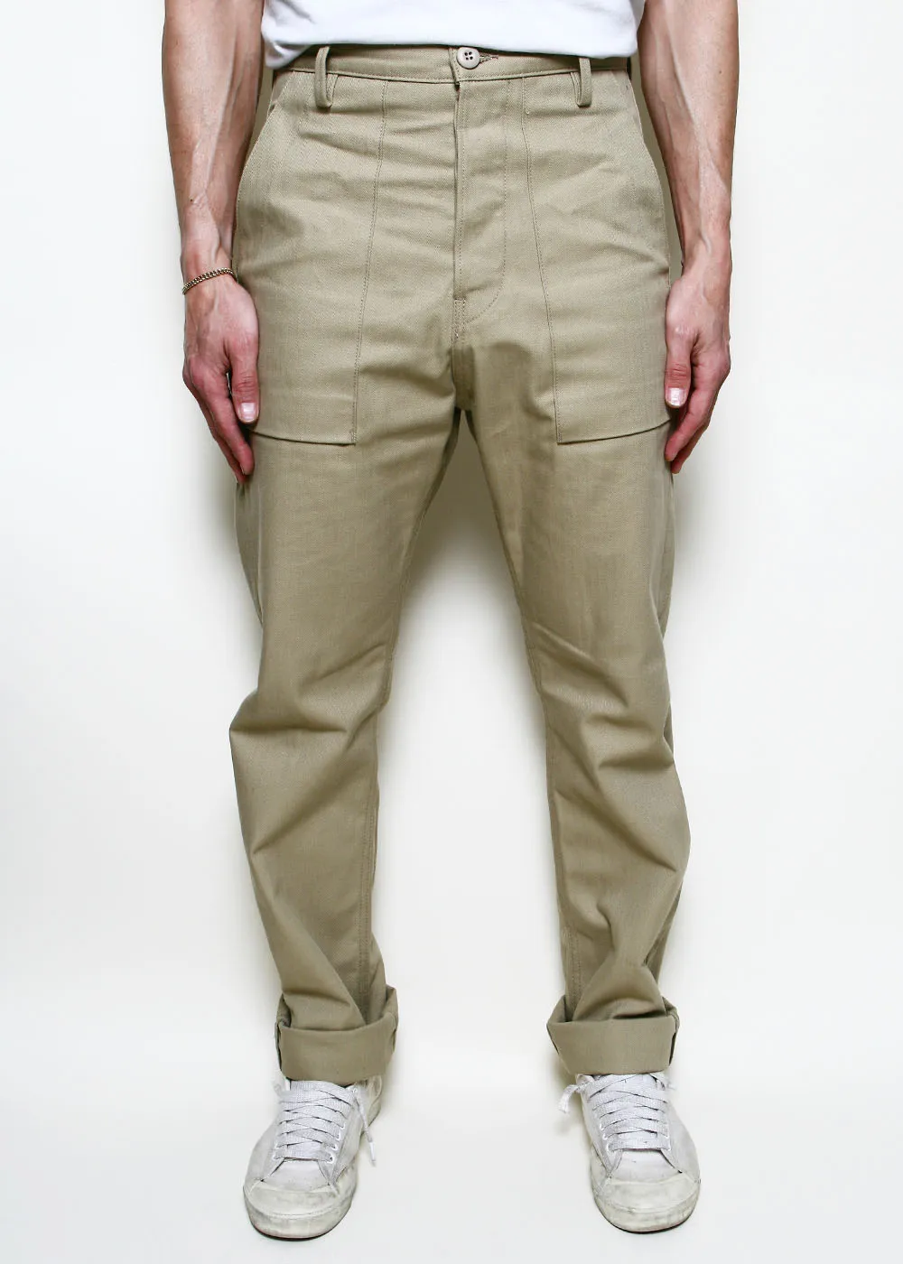 Fatigue Pants // Khaki Herringbone sold by Rogue Territory