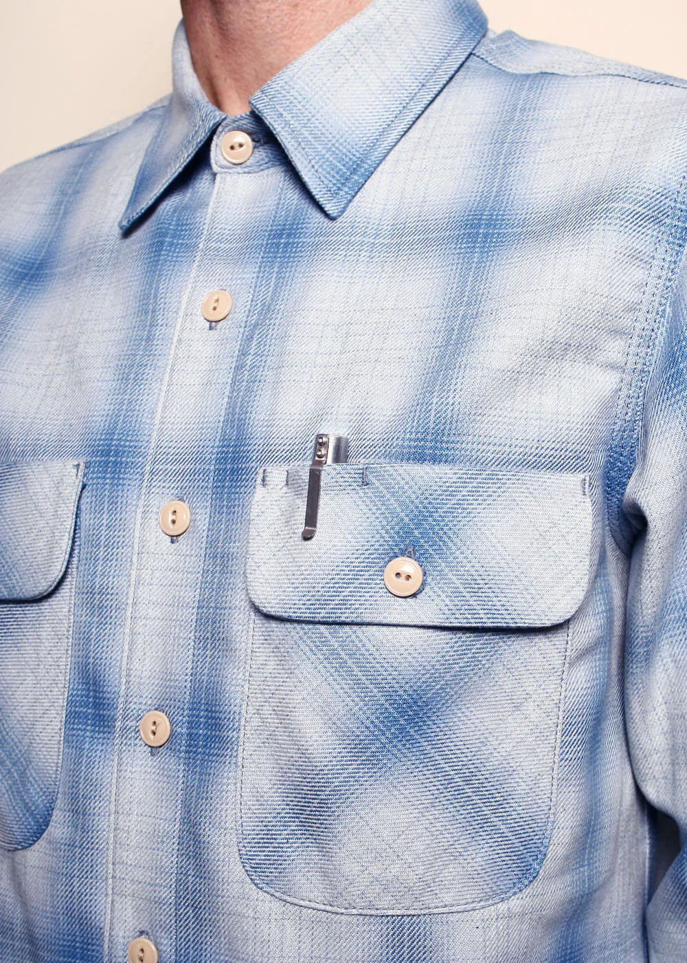 Field Shirt // Sky Blue Shadow Plaid sold by Rogue Territory product image thumbnail 3