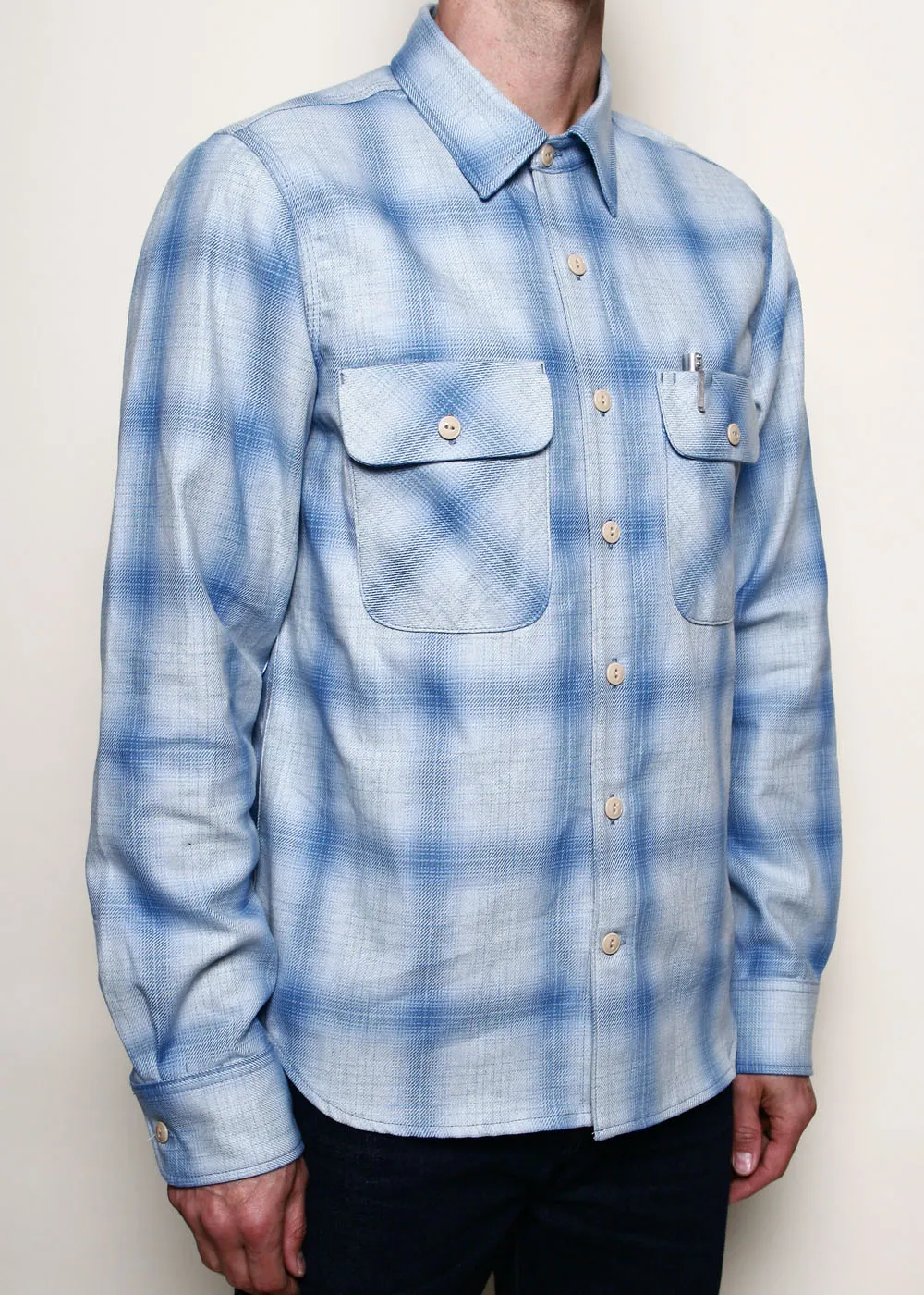 Field Shirt // Sky Blue Shadow Plaid sold by Rogue Territory product image thumbnail 2