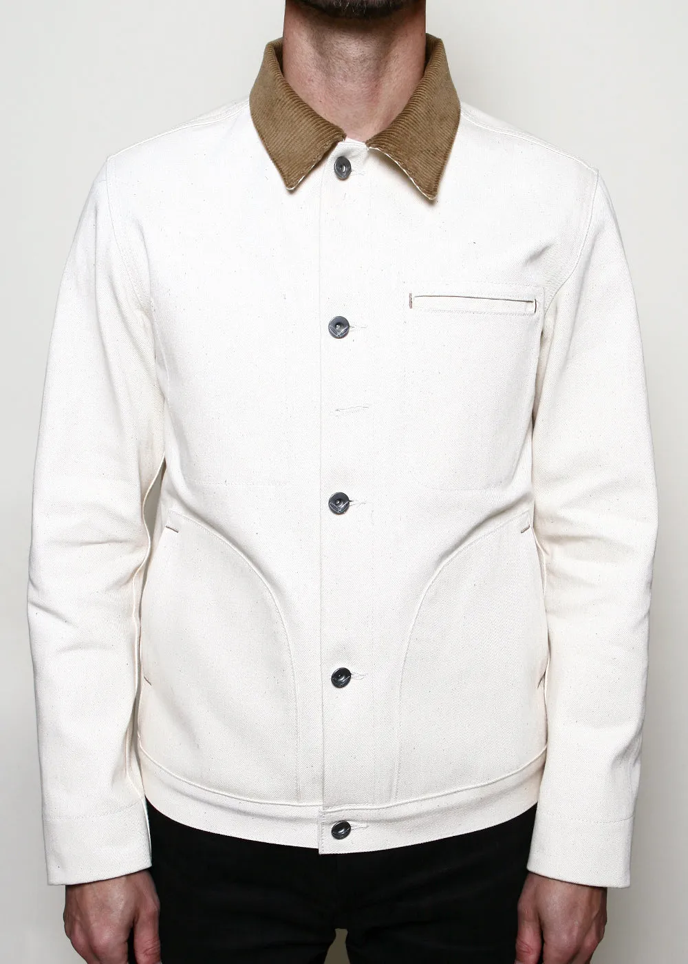 Cord Collar Supply Jacket // Ecru 14oz sold by Rogue Territory