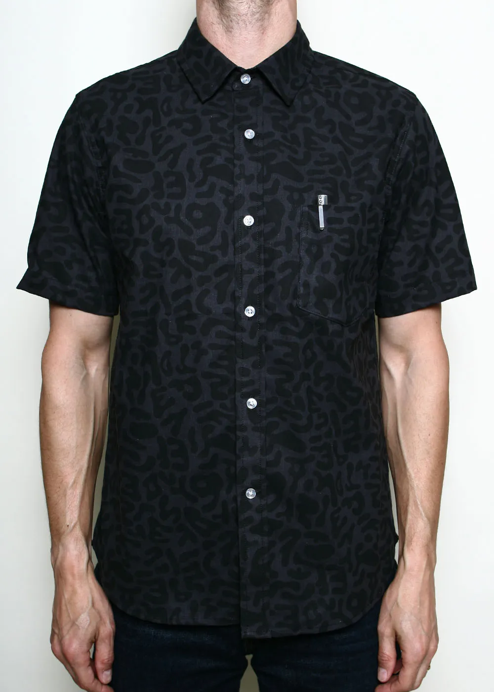 Oxford Shirt // Alphabet Camo Grey sold by Rogue Territory