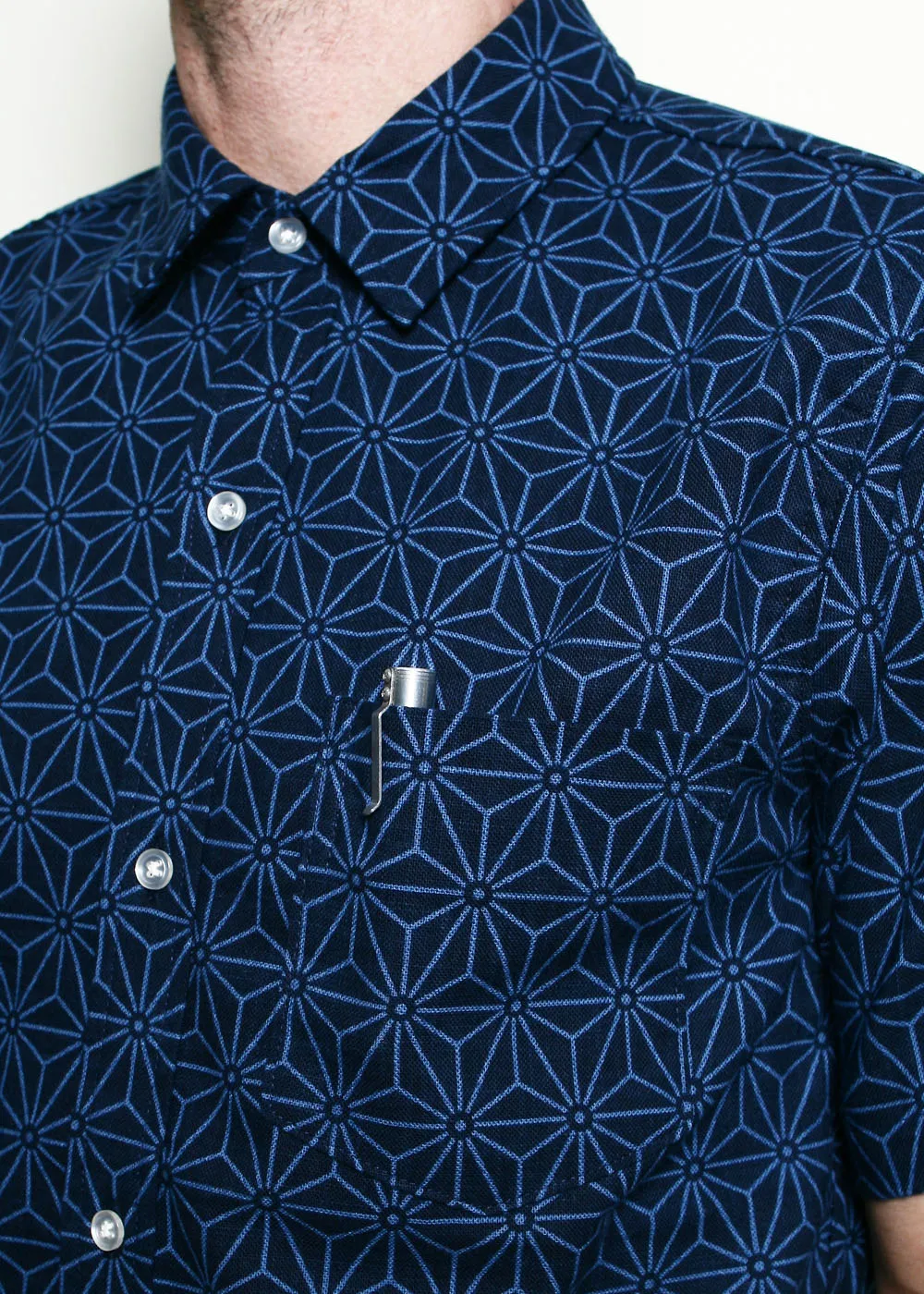 Oxford Shirt // Indigo Asanoha sold by Rogue Territory product image thumbnail 2