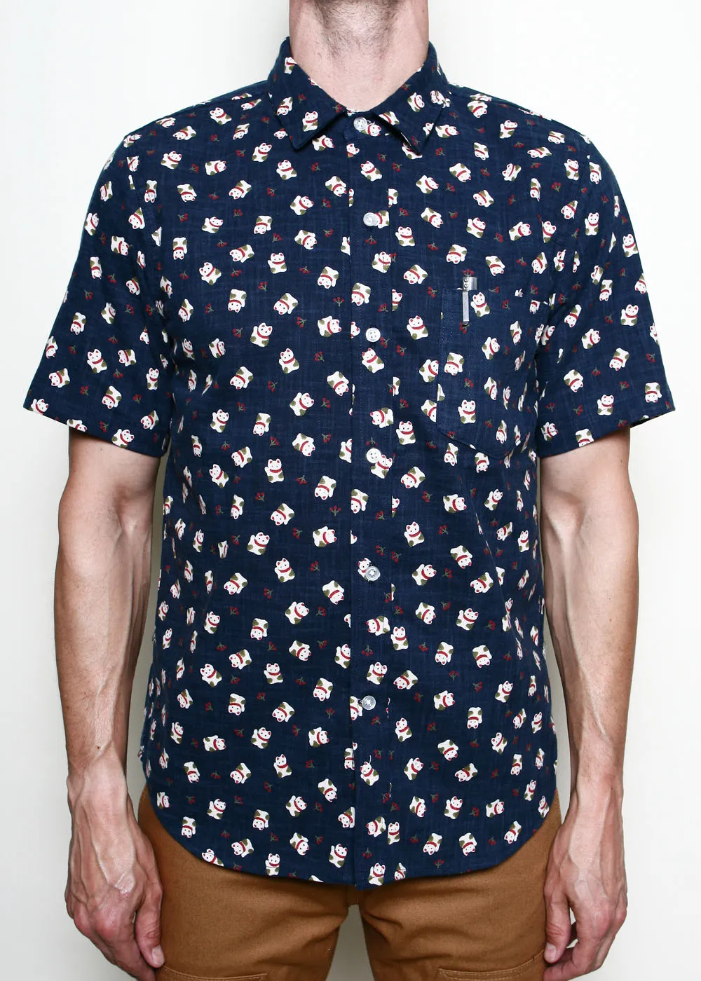 Oxford Shirt // Indigo Lucky Cat sold by Rogue Territory