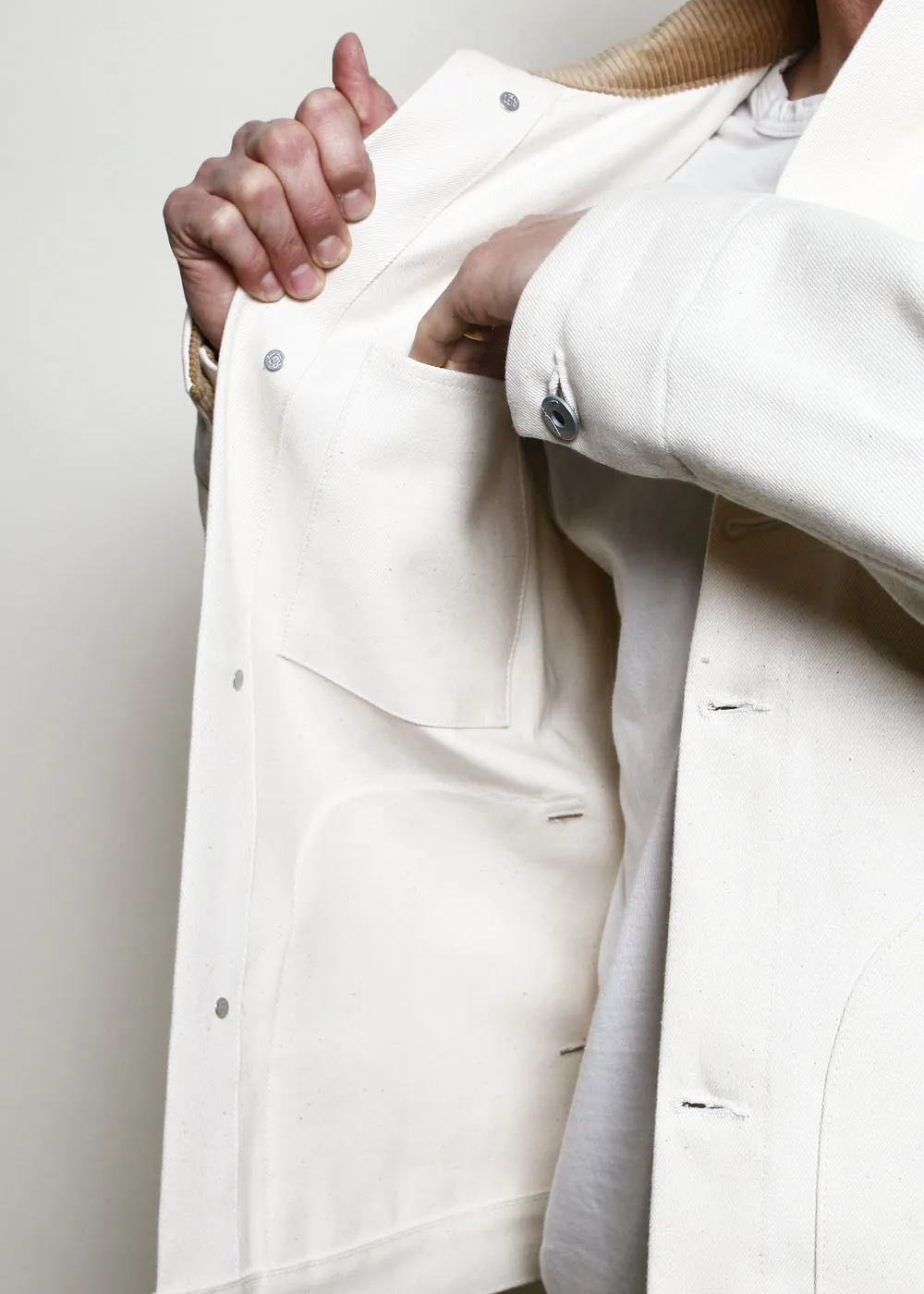 Cord Collar Supply Jacket // 14oz Ecru sold by Rogue Territory product image thumbnail 5