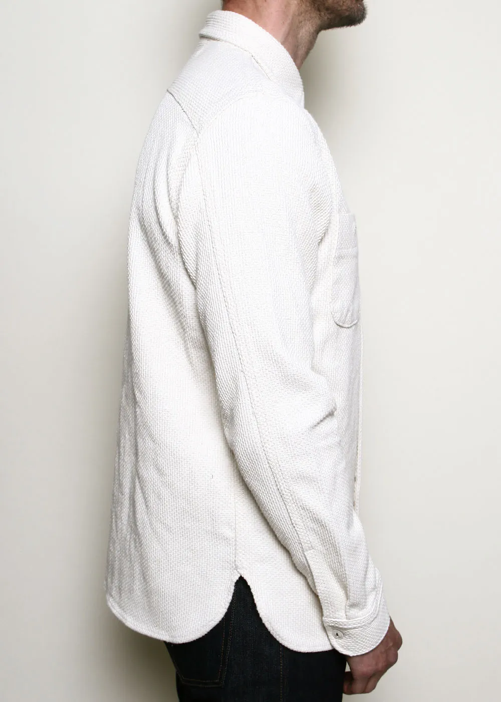 Work Shirt // Washed Natural Sashiko sold by Rogue Territory product image thumbnail 3