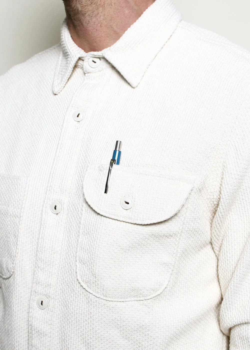 Work Shirt // Washed Natural Sashiko sold by Rogue Territory product image thumbnail 2
