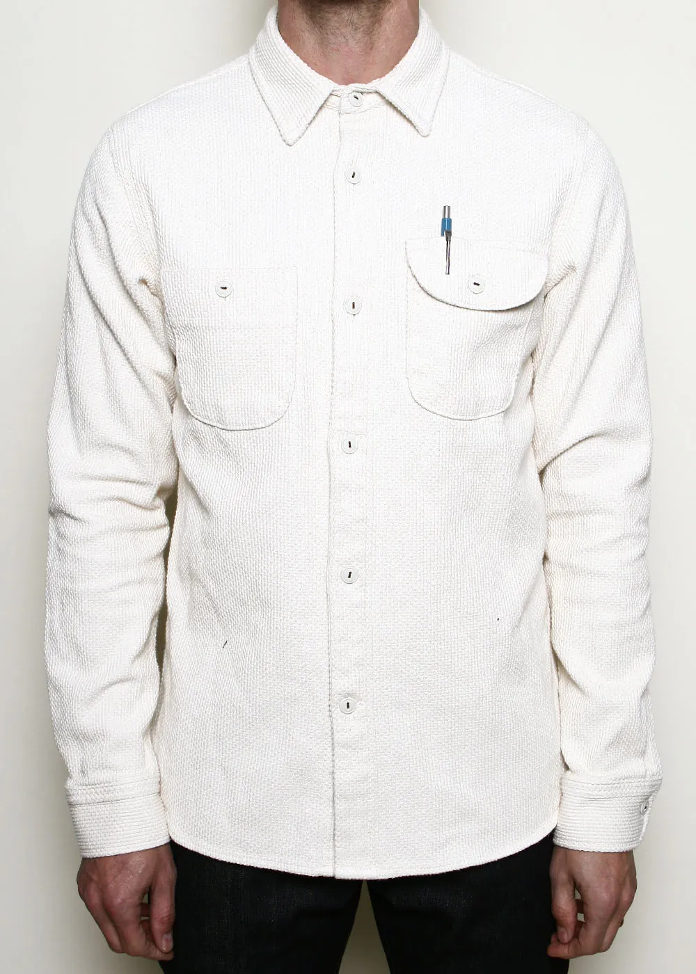 Work Shirt // Washed Natural Sashiko sold by Rogue Territory
