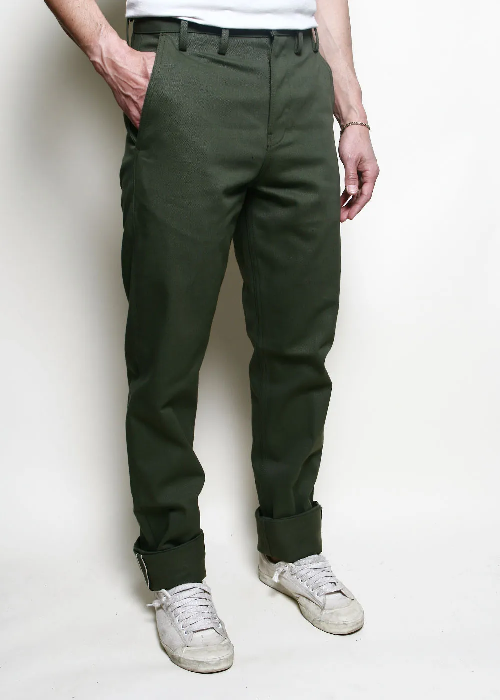 Officer Trousers High // Olive Selvedge sold by Rogue Territory product image thumbnail 2